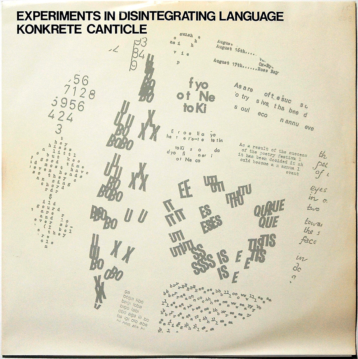 Experiments in Disintegrating Language